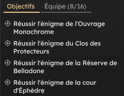 Schéma des liaisons d'énigmes